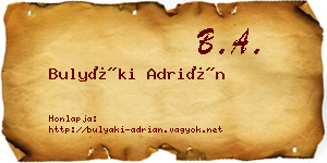 Bulyáki Adrián névjegykártya